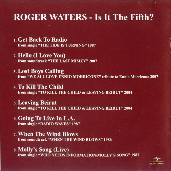 Roger Waters - Is It The Fifth? (2010) B-SIDES & SINGLES COLLECTION
