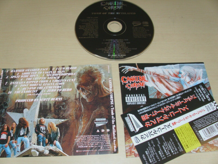 Cannibal Corpse - Tomb Of The Mutilated (1992) OBI STRIP + 2 BONUS TRACKS