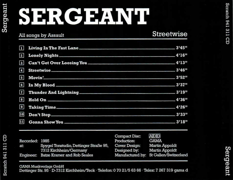 Sergeant - Streetwise (1986)
